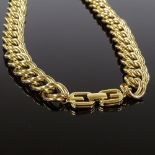 A Vintage Givenchy heavy gold plated double curb link necklace, length 61cm