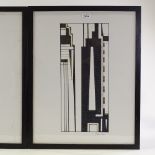 David Carr (1915 - 1968), pair of pen and ink abstract compositions, signed, plate size 22" x 17",