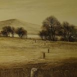 Kathleen Caddick, large oil on board, winter landscape, signed with monogram, 30" x 40", framed