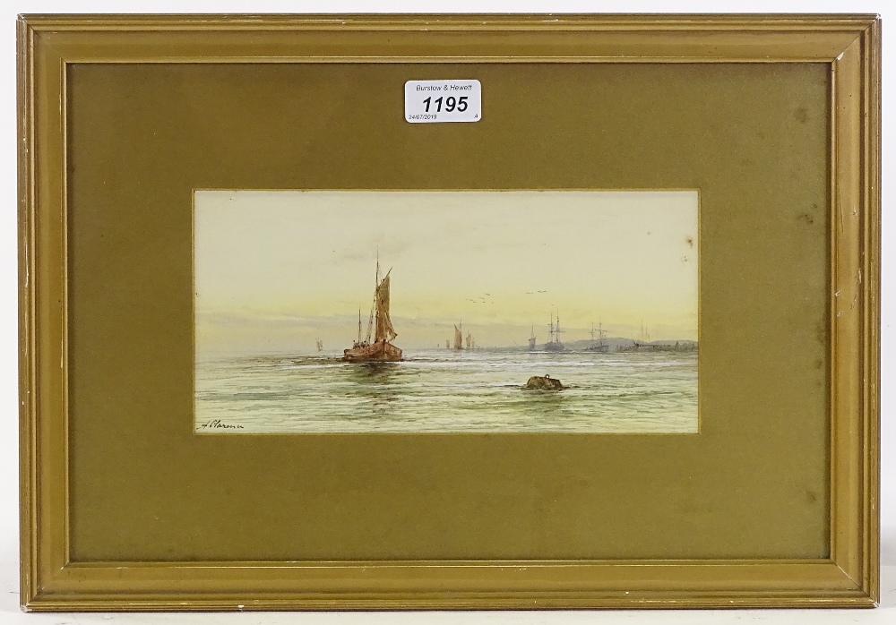 A Clarence (1882 - 1966), watercolour, harbour scene, signed, 5" x 10", framed - Image 2 of 4