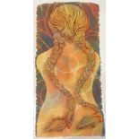 Jim Anderson, collograph print, Rapunzel revisited, signed in pencil, sheet size 31" x 15", unframed