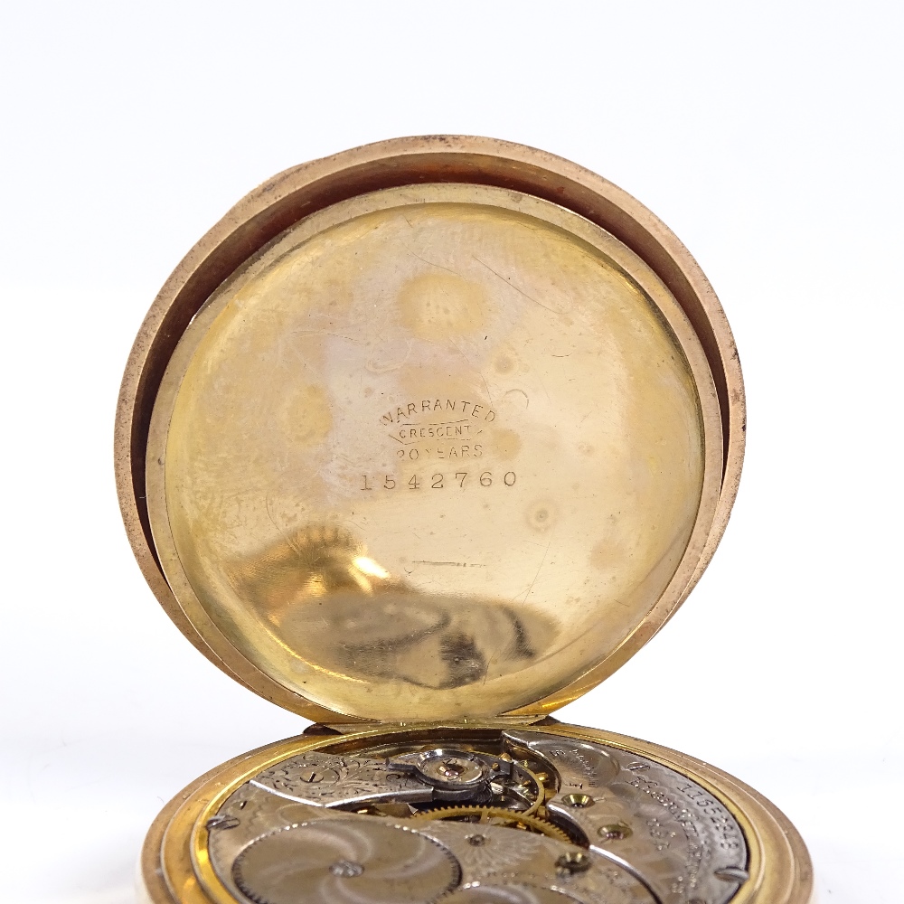 ELGIN - a gold plated full hunter side-wind pocket watch, 15 jewel movement, with Roman numeral hour - Image 8 of 8