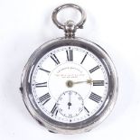 A silver-cased open-face key-wind lever pocket watch, by J G Graves of Sheffield, with Roman numeral
