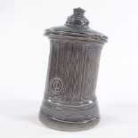 Walter Keeler (British born 1942), grey extruded and leaning storage jar, impressed maker's mark,