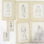 A group of pencil drawings, signed with initials CP