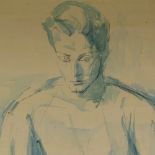 Brenda Chamberlain (1912 - 1971), ink on paper, portrait of a woman, possibly self portrait, 38" x