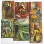 James McLernon (Irish born 1935), group of oils on board, impressionist figure studies, largest