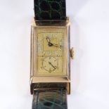 ROLEX - a 9ct gold Prince Geneve wristwatch, circa 1935, 15 ruby mechanical extra prima movement,