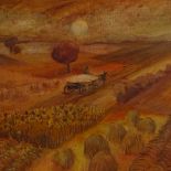 Janet Bonner, 2 oils on board, landscape views, largest 24" x 18" (2)