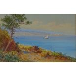 Pierre Gavarni (1846 - 1932), pair of watercolours, coastal views, signed, 6" x 8.5", framed