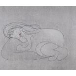 Pamela Bosanquet, engraving, Rebecca, 1985, signed in pencil, plate size 12" x 16", and A Morgan,