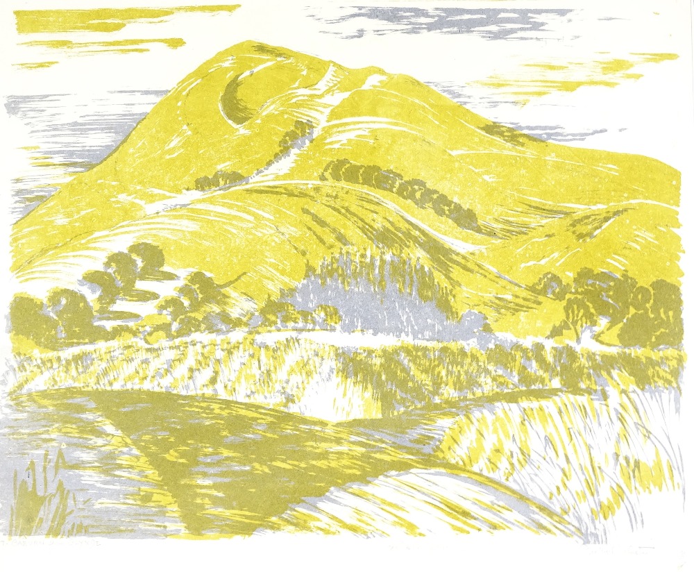 Phyllis Johnston, 2 colour screen prints, Sussex landscapes, signed in pencil, artist's proof, image - Image 3 of 4