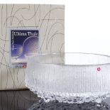 Iittala Finland, an Ultima Thule glass bowl designed by Tapio Wirkkala, boxed and unused, diameter
