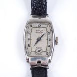 ROAMER - a Deco steel-cased mechanical Standard wristwatch, Arabic numerals and subsidiary seconds