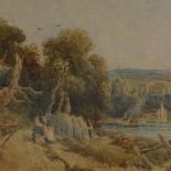 Peter De Wint OWS (1784 - 1849), watercolour, from the dell to the mill, 10" x 14", various