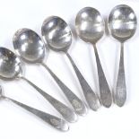 A set of 6 American sterling silver spoons, by Gorham Inc., length 17.5cm, 10.2oz