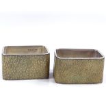A pair of Art Deco silver and shagreen rectangular napkin rings, by Adolph Scott, hallmarks