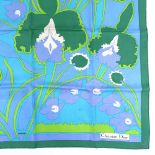 Christian Dior, Vintage blue/green floral pattern silk scarf, 77cm x 77cm