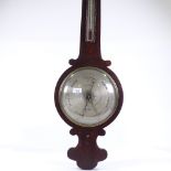 A 19th century rosewood-cased wheel barometer