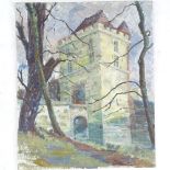 Phyllis Johnston, oil on canvas board, The Gatehouse, Michelham Priory, 22" x 18", together with a