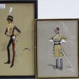 Snaffles, watercolour, the Horse Gunners, signed, 13.5" x 10", and the First Duke of York's own