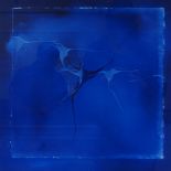 Pam Winbolt, oil on canvas, blue abstract, 24" x 24", framed