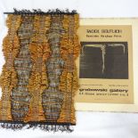 Tadek Beutlich, textile sculptural wall hanging, 23" x 16", together with an Exhibition poster for