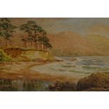 Arthur Blackburn, pair of watercolours, lake scenes, signed, 5" x 14", framed