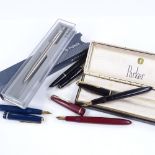 5 Vintage Parker fountain pens (4 with 14ct gold nibs)