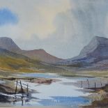 John Pillow, pair of watercolours, Highland landscapes, signed, 10" x 16", framed