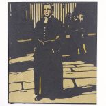 William Nicholson, woodblock print, blue coat boy, published by Heinemann 1898, image 10" x 8.5",