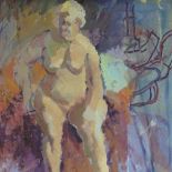 Bernard Carolan, oil on board, nude figure, 30" x 25", framed