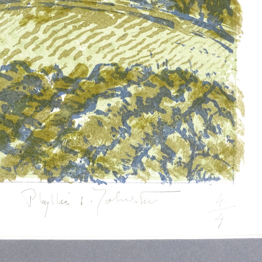 Phyllis Johnston, 2 colour screen prints, Sussex landscapes, signed in pencil, artist's proof, image - Image 2 of 4