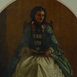 A pair of 19th century oils on canvas, portraits of women, unsigned, 18" x 15", framed