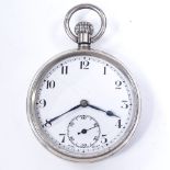 RAILWAY INTEREST - a silver-cased open-face top-wind pocket watch, with engraving "Presented to H