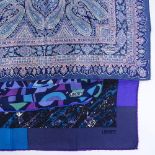 Liberty of London, 3 silk scarves in blue patterns (3)