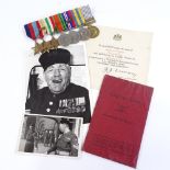 A group of 7 Second War and Korean War medals, to CH Taylor 22535192 Royal Artillery, with Army