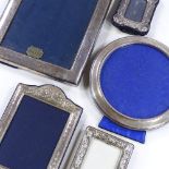 5 various silver-fronted photo frames, largest height 22cm, internal measurements 18cm x 13cm (5)