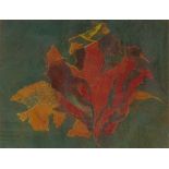 R A le Bas, coloured etching, leaf mould, signed in pencil, no. 9/50, plate size 9.5" x 12", framed