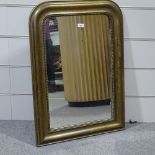 A Victorian moulded gilt-framed wall mirror, 2'10" x 2'