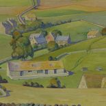 Fred Wackrill, 3 oils on canvas, Cotswold landscapes, largest 16" x 20", framed (3)