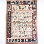 An original British Red Cross Society 1924 poster "Laws of Health", by P Clement Johnston, 75cm x