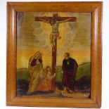 A pair of Continental religious paintings on oak panels, depicting The Adoration of the Magi, and