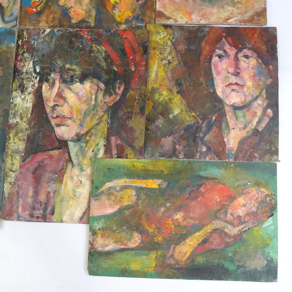 James McLernon (Irish 1935 - 2012), a group of oil paintings, mainly portrait studies, largest 15" x - Image 3 of 4