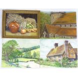 A large quantity of oil paintings and watercolours, various artists