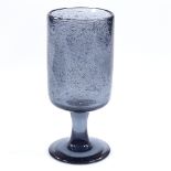 Erik Hoglund Boda Glass Sweden, 1950s lilac bubble stem glass vase, signed, height 18cm