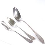 A Danish silver gravy spoon, with bright-cut engraved decoration, length 30cm, together with a