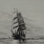 Harold Wyllie, etching, shipping off the coast at Falmouth, signed in pencil, plate size, 6.5" x