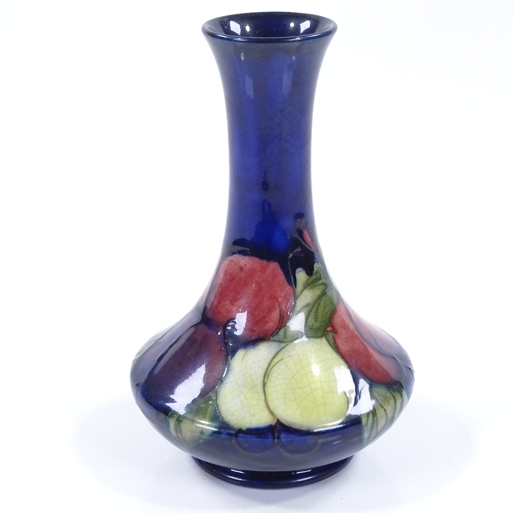 A Moorcroft blue ground Wisteria pattern narrow-necked vase, height 15cm - Image 2 of 3