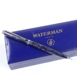 A Waterman Expert propelling pencil, grey geometric pattern, new and boxed